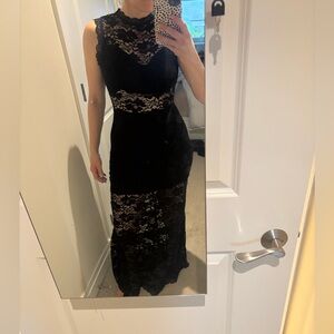 Maxi Lace Elegant Black Dress